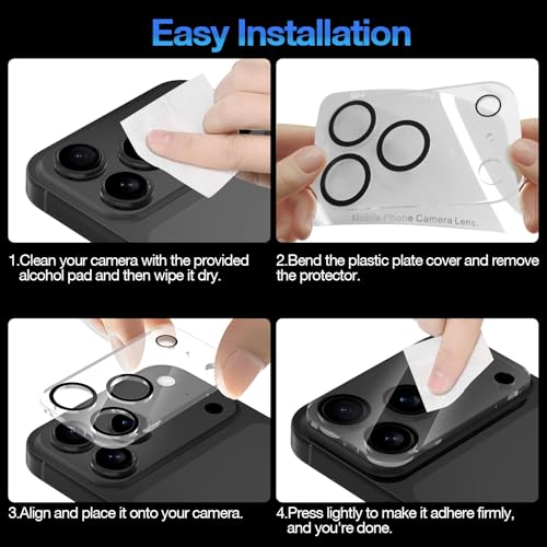 Image of PreCure (3 Pack) Camera Lens Protector Compatible with iPhone 17 Pro Max | 9H+ Tempered Glass Cover, Shatterproof, Scratch Resistant, Ultra HD Clear, Easy Installation