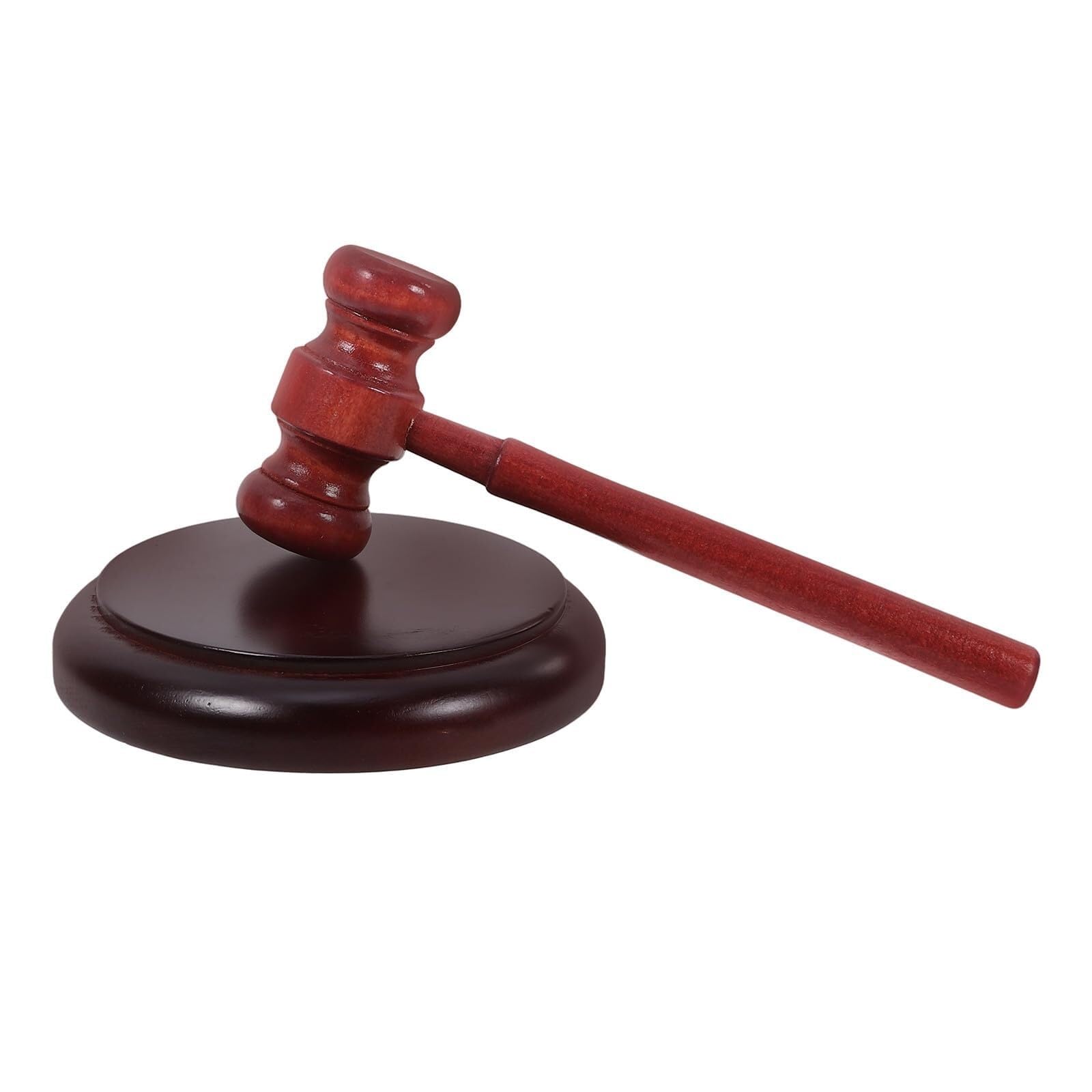 Hja Boutiques Uk Caf� 17.6X6.7cm Wooden Auction Gavel With Base, Vintage Judge Hammer For Courtroom Auctions Lawyer Role Play Wood Mallets