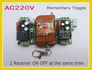 220V 1CH Radio Remote Control Switch System 2Receiver&1transmitter Learning Code Toggle Momentary Adjusted Mini Size 315/433MHZ