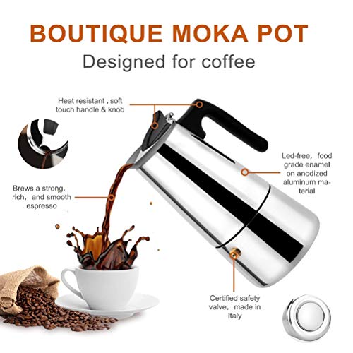 Stovetop Espresso Maker, Moka Pot, Percolator Italian Coffee Maker