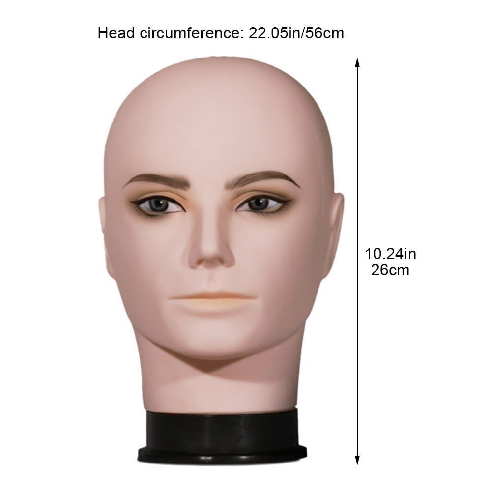 Espositore per Cappelli in Piedi Stabile con Testa di Manichino Calvo Maschile, Espositore per Parrucche, per Salone, Centro Commerciale, Casa