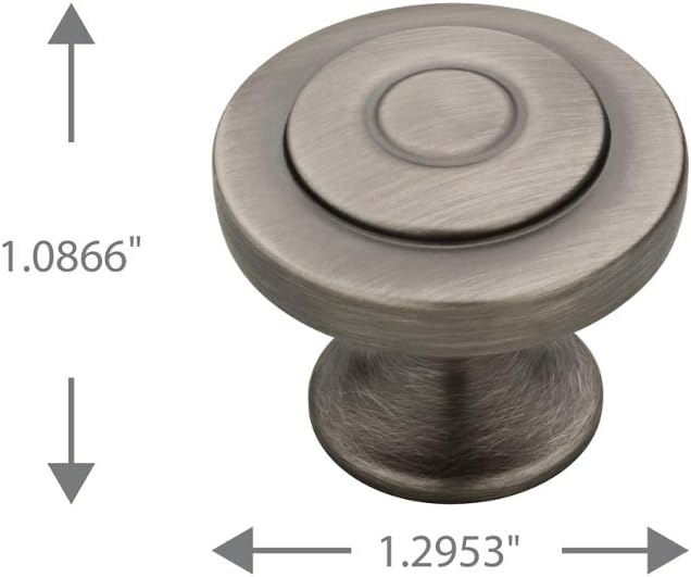 Franklin Brass Geary (10-Pack) Cabinet Knobs Heirloom Silver Drawer Knobs Kitchen Cabinet Knobs for Dresser Drawers Pulls and Knobs 1-1/4" Closet Door Knobs P29526K-904-B