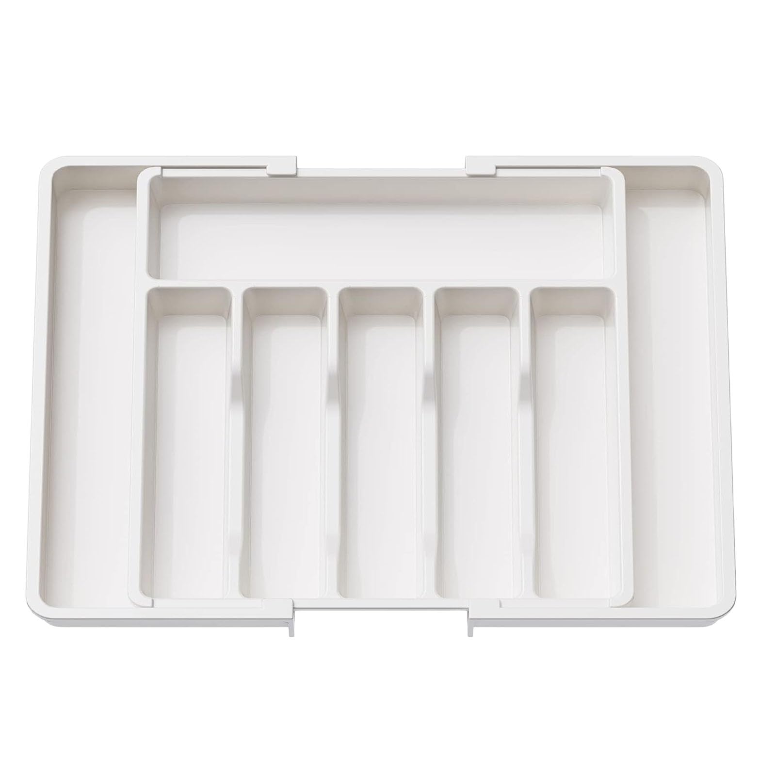 Haclen White Silverware Organizer, Cutlery Drawer Organizer, Expandable Utensils Holder, Storage For Flatware,