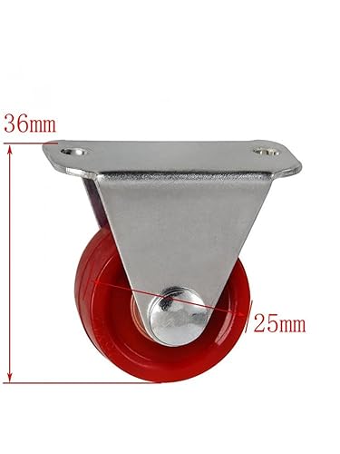 Miniatura 4 de 4 PcsLot Spot 1 Inch Pu Directional Caster Light Jujube Red Polyurethane Roller Quiet Wear-Resistant Furniture Wheel