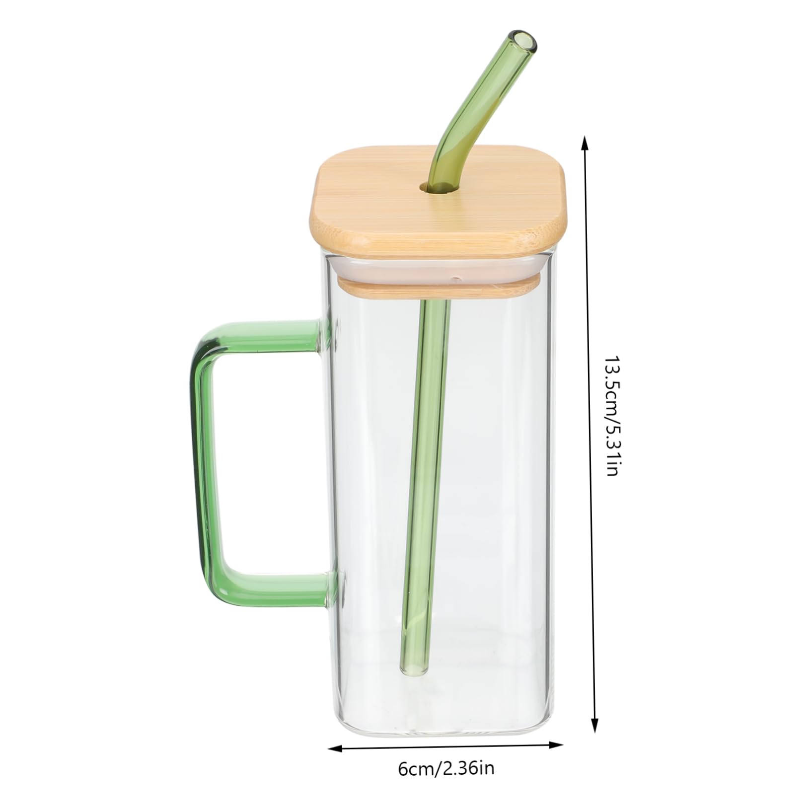 STOBAZA Multi-function Insulated Glass Cups Square Drinking Cups Lid for Cold Beverages Hot Tea
