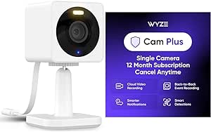 WYZE Cam OG White Cam Plus Yearly, Covers 1 Camera, Auto-Renews at $19.99/Year, Activation Required asin的图片