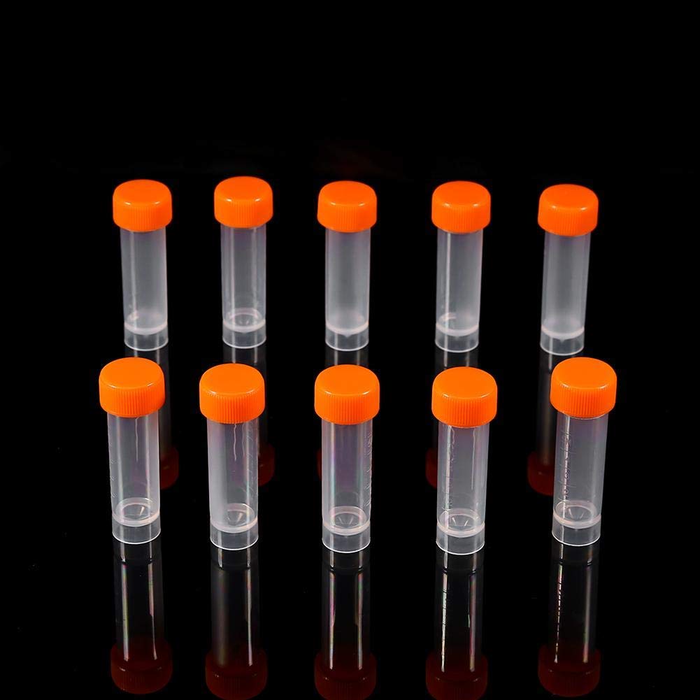 Tubes à Essai 5ml Avec Bouchon Vis - Lot De 10 - Cryovials Échantillons Plastique