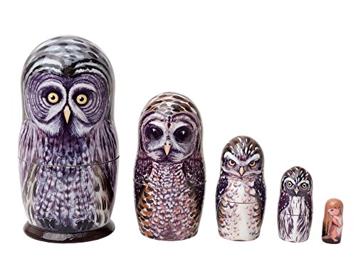Golden Cockerel Great Grey Owl Nesting Doll 5pc./4