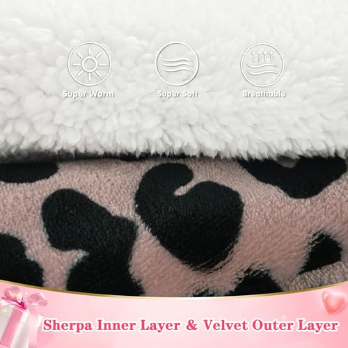Image of Waitu Wearable Blanket Sweatshirt Gifts for Women and Men, Sherpa Wearable Blanket Hoodie, Oversized Thick Sherpa Hoodie Blanket, Body Blanket Robe - Leopard