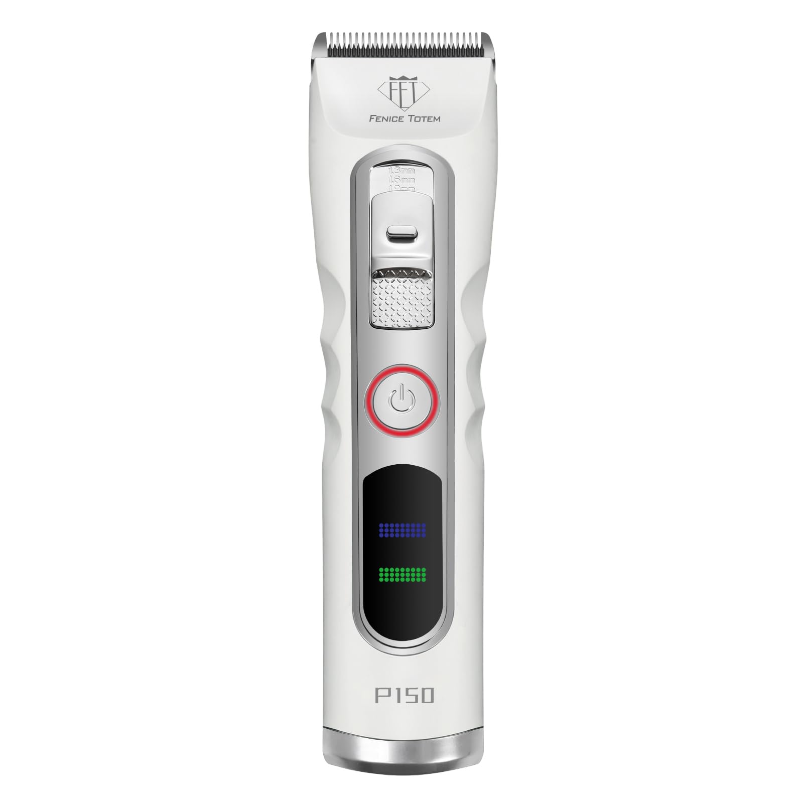 Tosatrice professionale per la toelettatura dei cani, senza fili, motore da 36 W, batteria 4000 mAh, lama 4 in 1, con 5 pettini guida (bianco)