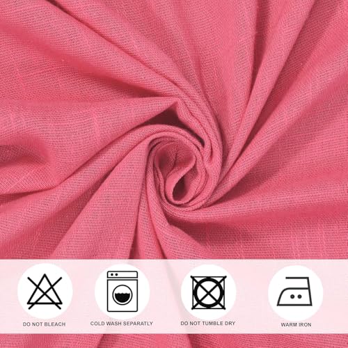 Image of THE LINEN COMPANY Cotton Linen Solid Eyelet Curtains for Window, Plum, Light Filtering Curtain Panels, Window Size 4 Feet, Pack of 1