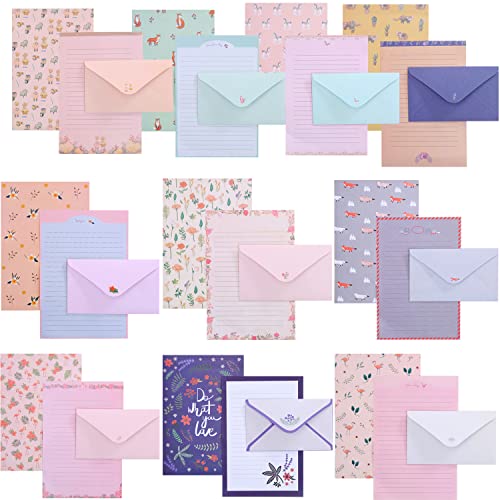 30 Hojas Sobres,60 Hojas Papel de Escritura,Juego de Papeles y Sobres,Papel de Papelería de Escritura,Para Invitaciones, Cartas, Notas de Agradecimiento etc.