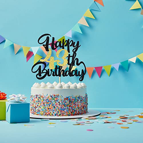 Image of 43th Happy birthday cake topper happy birthday cake decoration 43th birthday party decoration gift plugin (43)