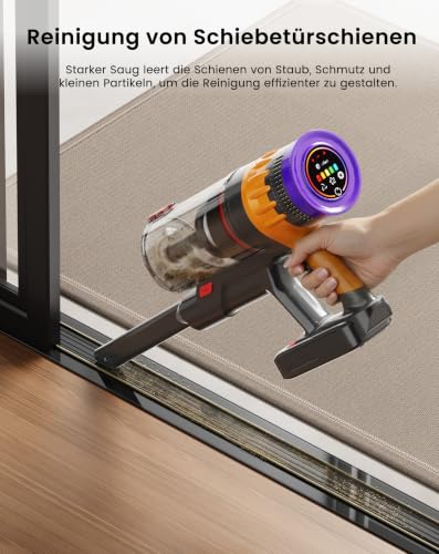 Lefant Akku Staubsauger 40KPa/450W/42Min für Tierhaare/Teppiche/Hartböden – Ansicht 2