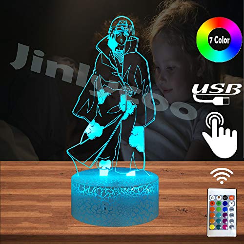 Itachi Nachtlampje 3D Optische Illusie LED Tafellamp Sasuke Bros Kinderen Lamp voor Kinderen Baby Jongen Slaapkamer… - Afbeelding 3
