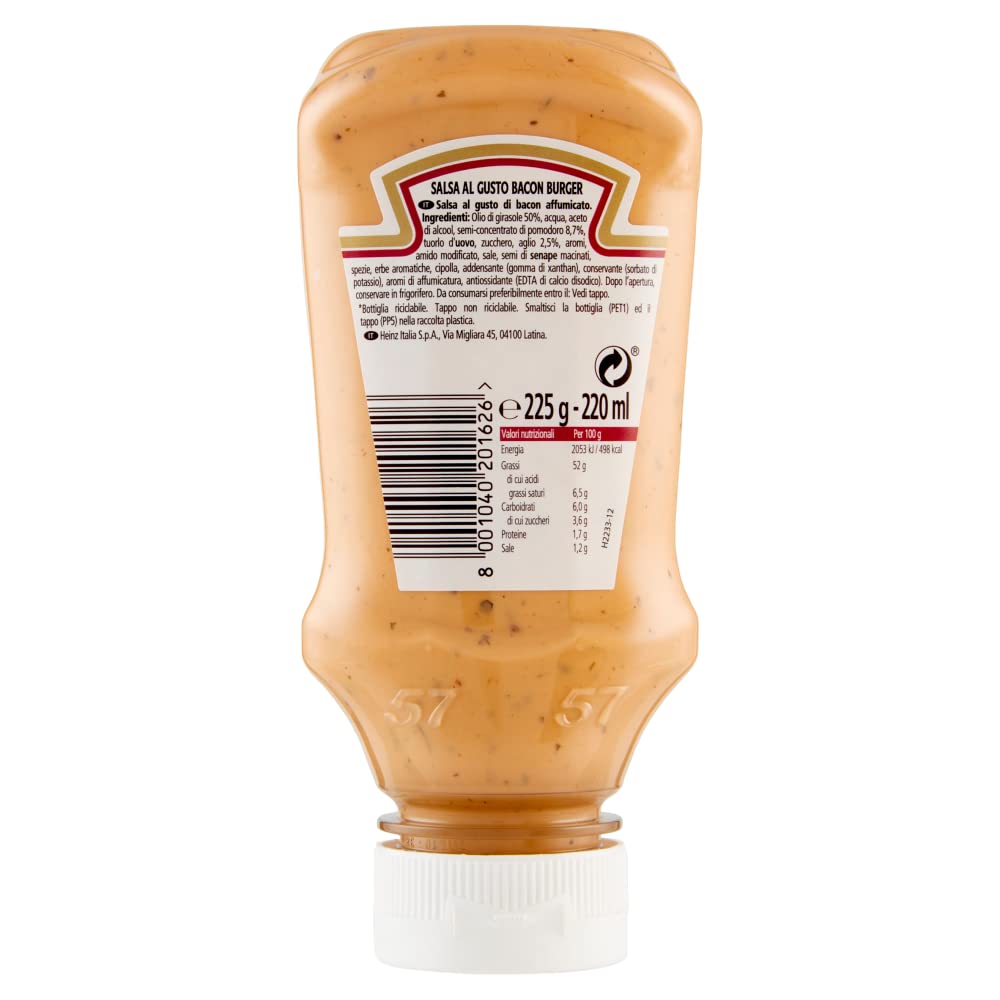 Heinz Salsa Bacon Lot de 6 hamburgers fumés et aromatisés 225 g