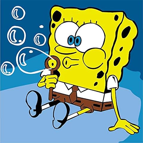SINJYUN Painting by Number for Adults Children Beginners,Painting Kits for Kids Age 3,4,5,6,7,8,Framed Oil Painting by Numbers Spongebob Squarepants Cover