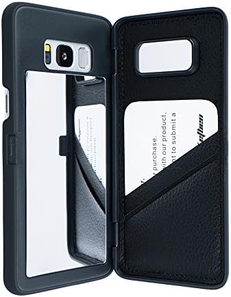 W7ETBEN Galaxy S8 Plus Case, Hidden Back Mirror Wallet Case with Stand Feature and Card Holder for Samsung Galaxy S8 Plus (Black)