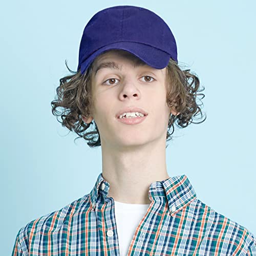 The Hat Depot Unisex Blank Washed Low Profile Cotton And Denim Baseball Cap Hat (Royal Blue) #TOP1