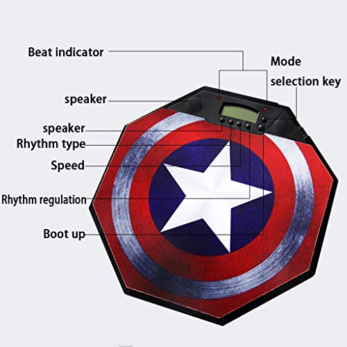 QLTY Oplaadbare elektronische domme Drum,12" Pad Dumb Pad,multifunctionele Drum Practice Pad, beat + meting + telling, met verstelbare standaard en drumstick - Image 5