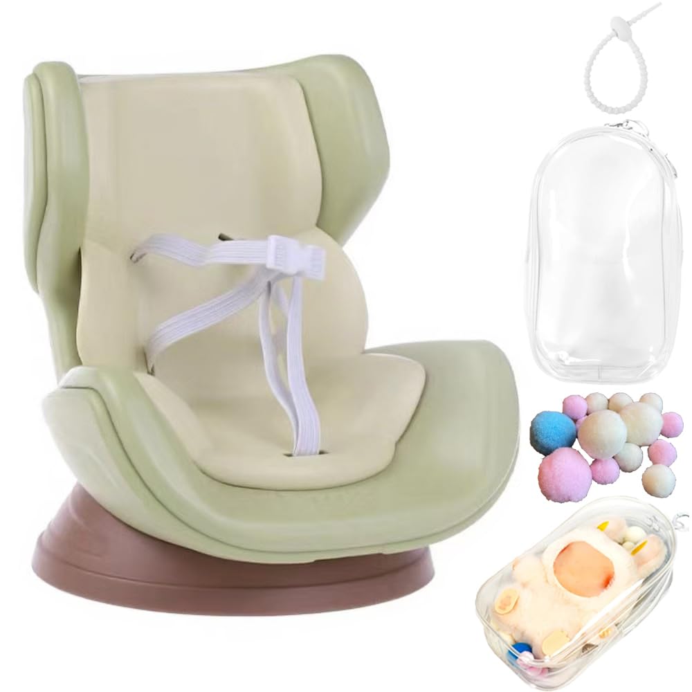 Car Seat Protector for Labubu 15&17cm,Cute Desktop Display Ornament Set Accessories for Dolls,Air Vent Stuffed Toy Carseat,Functional Car Ornament for