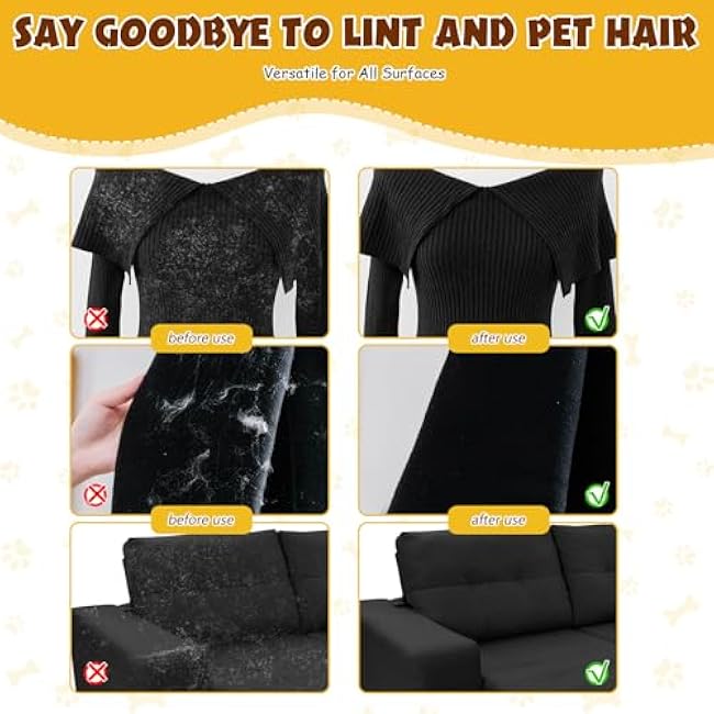 2 PCS Pet Hair Removal Glove, Electrostatic Pet Hair Remover for Cats & Dogs, Cleaning Gloves for Carpet, Couch, Furniture, Car Seat, Double-Sided, Reusable, Washable-8F6ChHwF