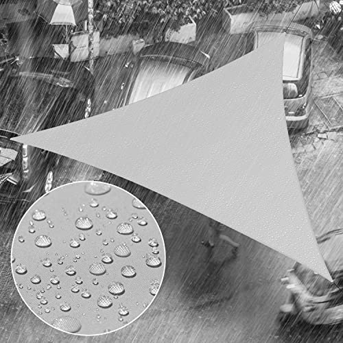 Royal Shade RSTAPTNEW Toldo parasol impermeable triangular gris de 14 x 14 pies, 95% de bloqueo UV y resistente al agua, patio al aire libre, jardín, cochera (hacemos tamaño personalizado)