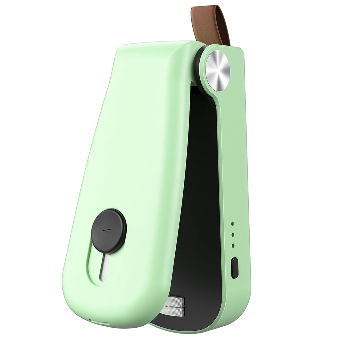 Aundhegrtt Mini Bag Sealer, USB Rechargeable 3 Heat Levels Chip Bag Sealer, for Plastic Bags, Snacks & Food Storage