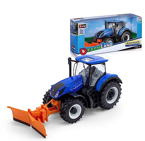 Bburago NEW HOLLAND T7.315 TRACTOR WITH SNOW PLOUGH - 1:32 Scale - Incredibly Detailed Die-Cast Replica Collectible Model Vehicle - Image 2