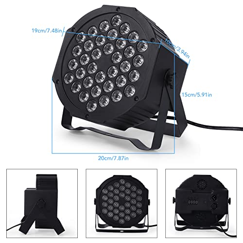 Dj Lights, 2 Pack 36 LED Par Lights Stage Lights with Sound Activated Remote Control & DMX Control, Stage Lighting Uplights for Wedding Club Music Show Christmas Holiday Party Lighting