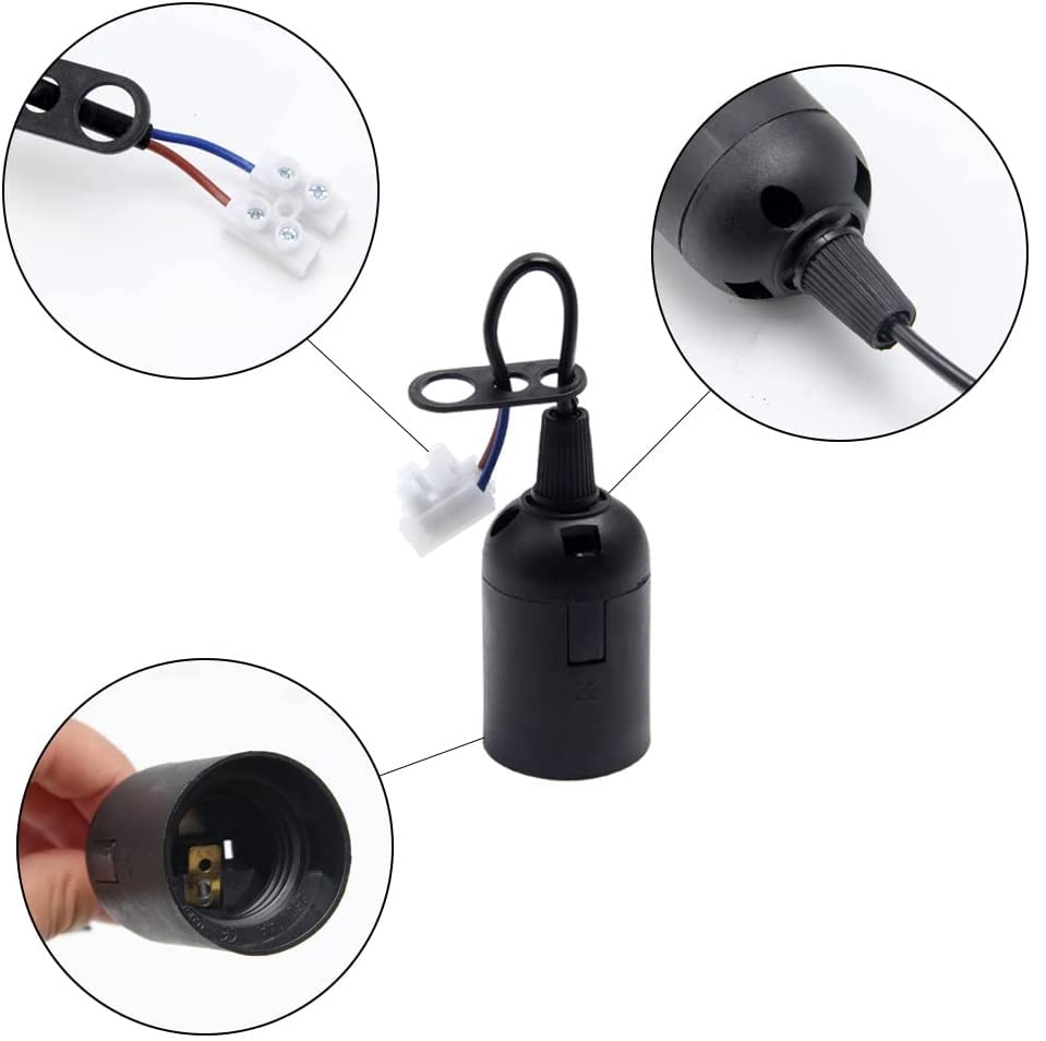 Portalampada E27 Con Cavo - Nero, 4A 250V, Per Cucina E Casa - Foto 11