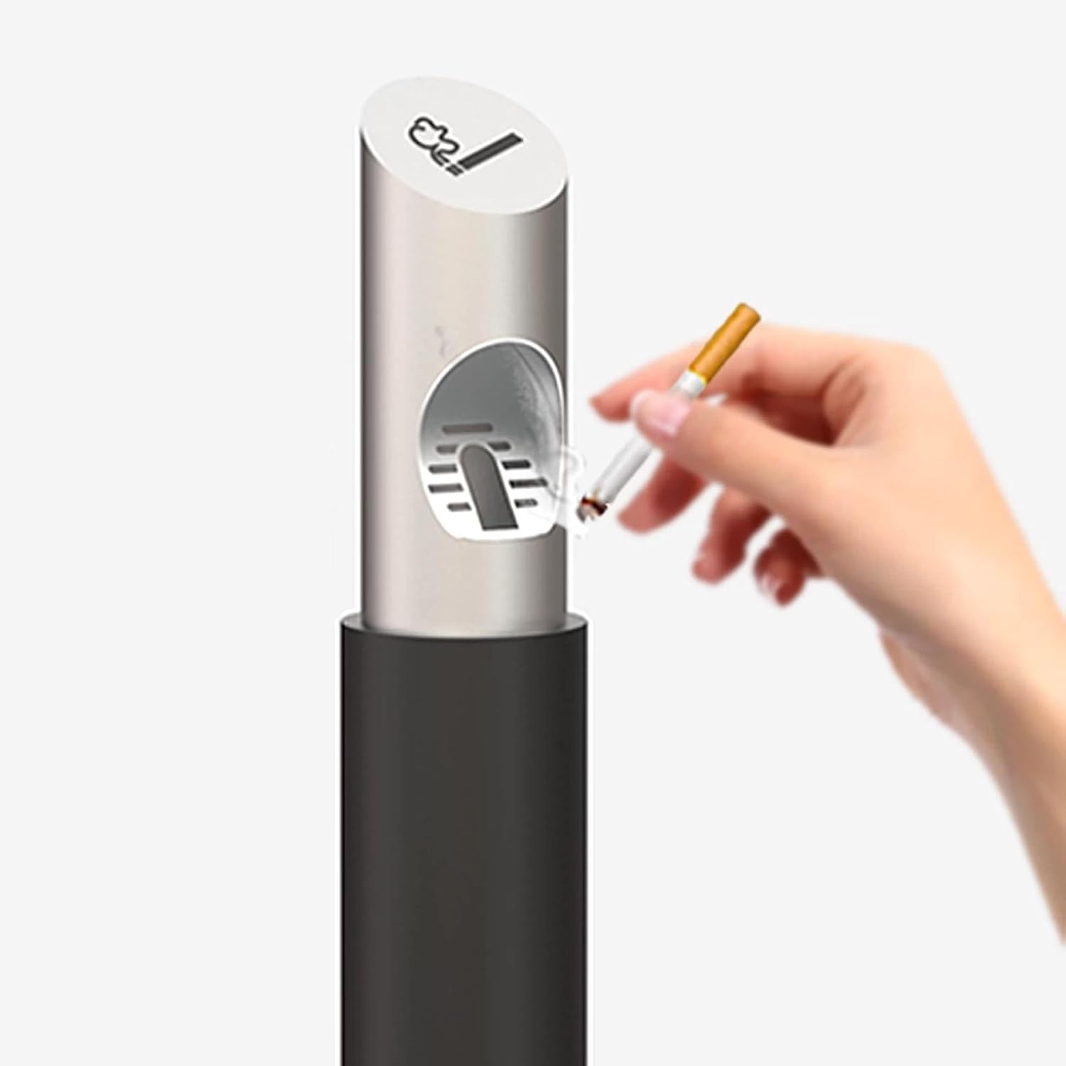 Floor Stainless Steel Standing Ashtray, Cigarette Disposal Outdoor with Cigarettes Butt Receptacle with Inner Bucket, Cylinder Cigarette Butt Receptacle(Brown)