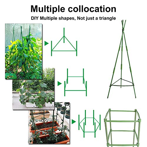 Derlights 5-Pack Tomato Cages Deformable Plant Supports Tomato Support Garden Plant Cages Multi-Functional Tomato Cucumber Trellis For Climbing Vegetables With 15Pcs Clips #TOP4