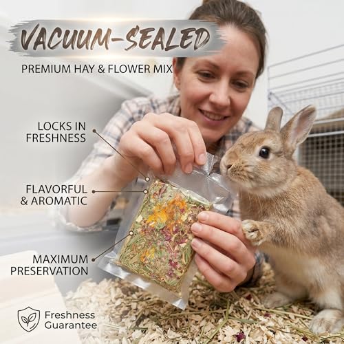 Rabbit Toys 12pcs Bunny Toy Guinea Pig Treats Timothy Hay Chew Toys Chips with Herbal Flowers Hamster Snacks Chinchillas Gerbils for Teeth Apple Sticks Sweet Bamboo - Image 2