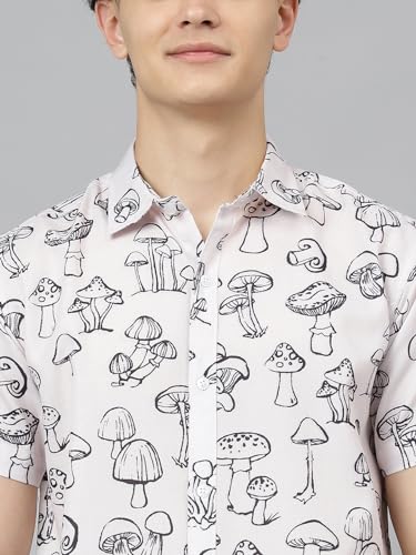 Image of LookMark Men's Trendy Cotton Blend Spread Collar Half Sleeve Printed Shirt||Printed Shirt for Men||AZ-LM-P1-PRINTED Shirt Cole-Parent