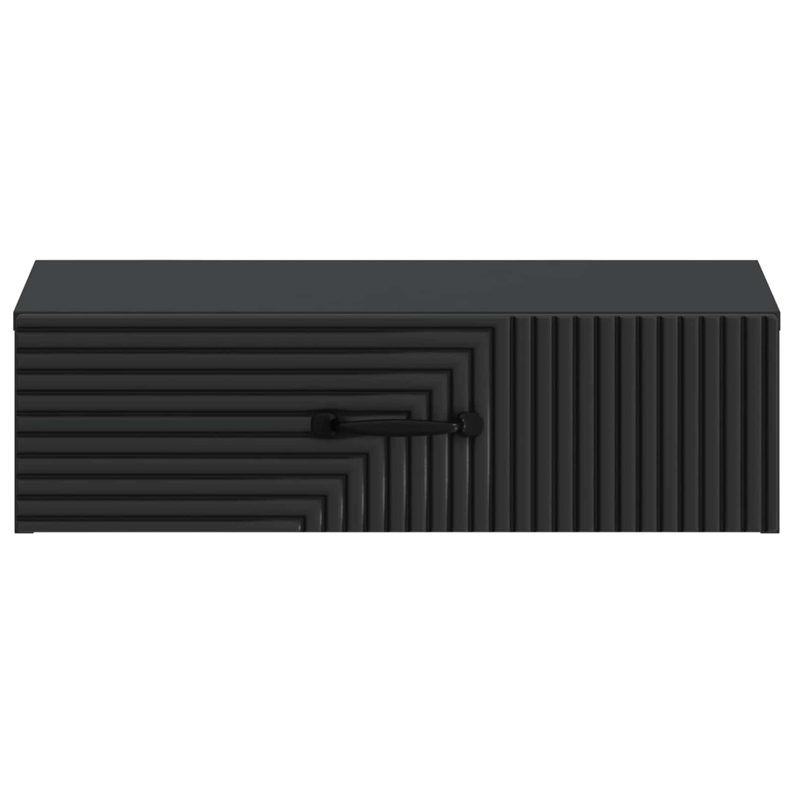 Tavolino da parete in legno nero, 59 x 34,5 x 17 cm, con cassetto, per soggiorno, corridoio, ufficio, versatile come ripiano e organizer