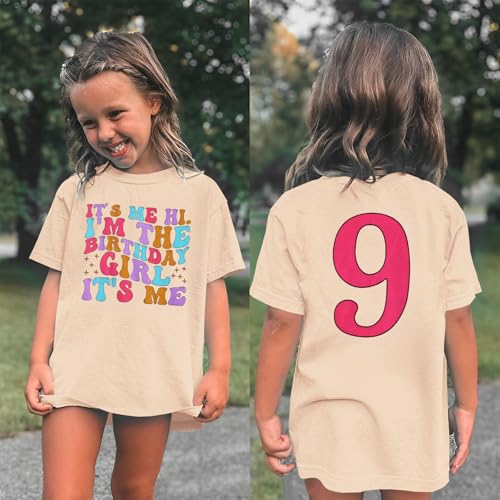 Image of Its Me Hi Im The Birthday Girl Its Me Birthday Girl Shirt Kid B-Day T-Shirt Party Tee Outfit Short Sleeve Tops 6-12Y