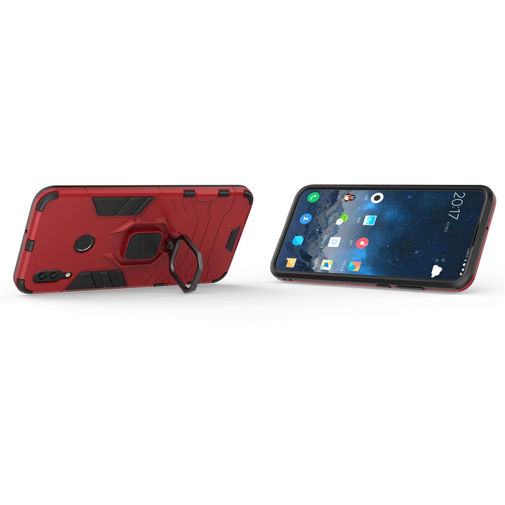 CHcase Huawei P Smart 2019 Funda, 2in1 Armadura Combinación A Prueba de Choques Escudo Cáscara Dura PC + TPU con Soporte Magnetic Car Mount Case Cover para Huawei P Smart 2019 -Red — view 5