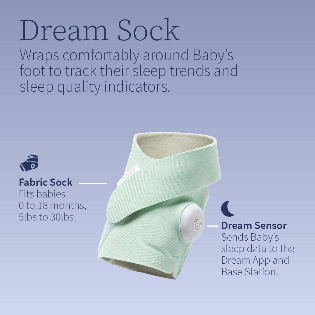 Owlet Dream Sock - Smart Baby Monitor View Heart Rate and Average Oxygen O2 as Sleep Quality Indicators. Wakings, Movement, and Sleep State. Digital Sleep Coach and Sleep Assist Prompts - Mint : Baby