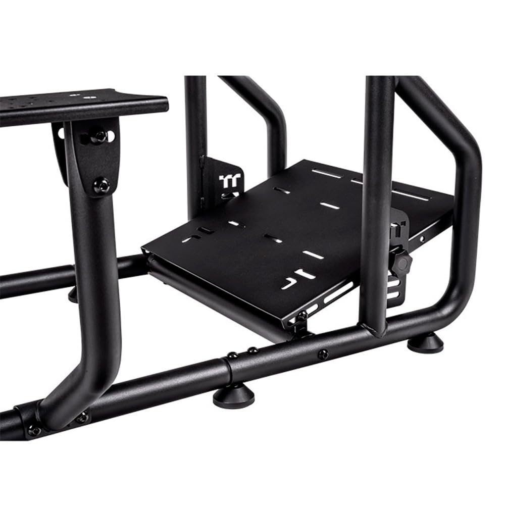 Thermaltake GR300 SIM Racing Cockpit – Racing Rig mit verstellbarem PVC-Rennsitz, Lenkrad-/Pedalhalterung, Shifter Mount – Schwarz (Black)