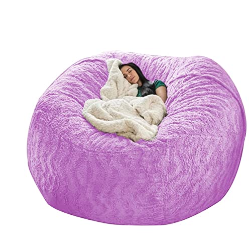 Bean Bag Chair Cover,(No Filler,Cover Only) Durable Comfortable Chair Pv Fur Bean Bag Sofas Faux Fur Sofa Living Room Sofa Bed Large Bean Bag Chairs For Adults #TOP25