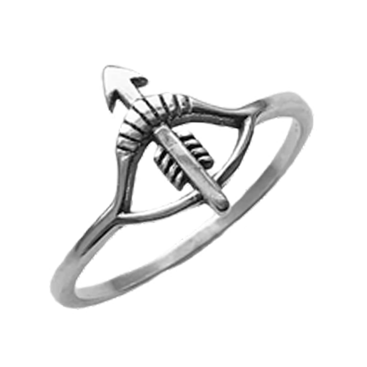 Anello d'argento puro 925 con fiocco e freccia, anello con fiocco, anello di dichiarazione, anello delicato, anello religioso, anello bohémien Boho, anello minimalista, anello per la festa della mamma