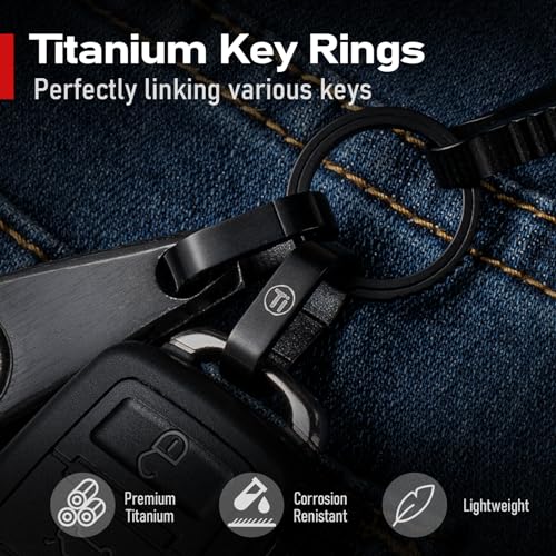 Image of TISUR Titanium Key Ring Clip, Small Carabiner Keychain,Mini Snap Keyring