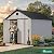 YITAHOME 8x10 FT Outdoor Storage Shed with Floor, Plastic Garden Shed for Bikes, Tools, Supplies, Waterproof Resin Shed with Lockable Doors, 2 Windows & 2 Vents for Patio, Backyard, 556 cu. Ft., Gray