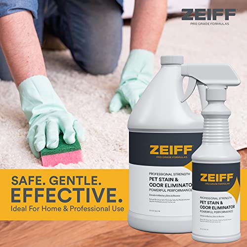 Zeiff Pet Stain And Odor Remover - Pet Odor Eliminator For Home And Professional Use - Pet Urine Enzyme Cleaner To Break Up Tough Stains - Carpet Stain Remover For Dog Urine And Cat Pee, Feces, Fluids #TOP6