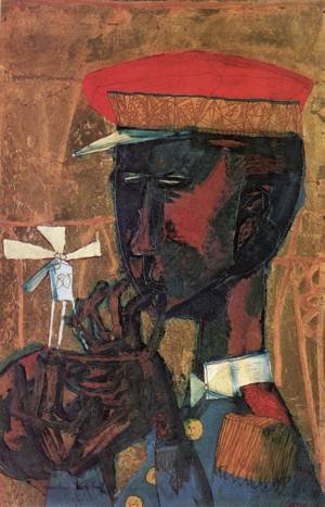 Peinture à l'huile Bela Kondor 1960, tableau de collection moderne 12x16 pouces