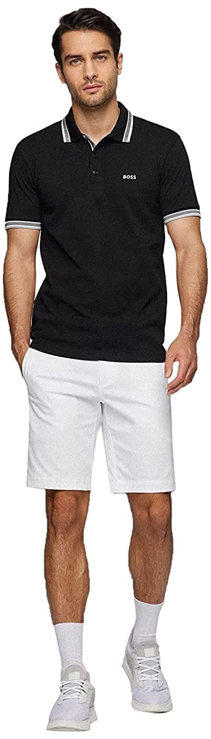 BOSSMen's Polo Shirt, Regular Fit, Black, L