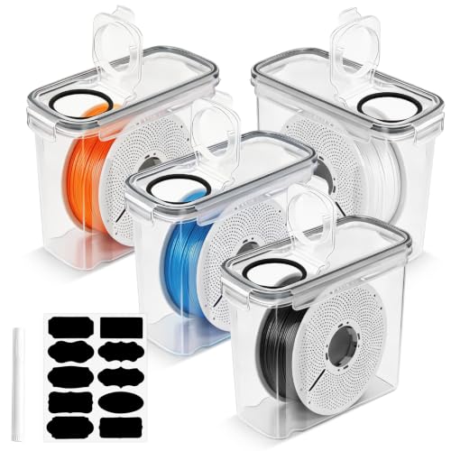 Pack of 4 Airtight Filament Storage Boxes 4.0 L for 3D Printing Filament