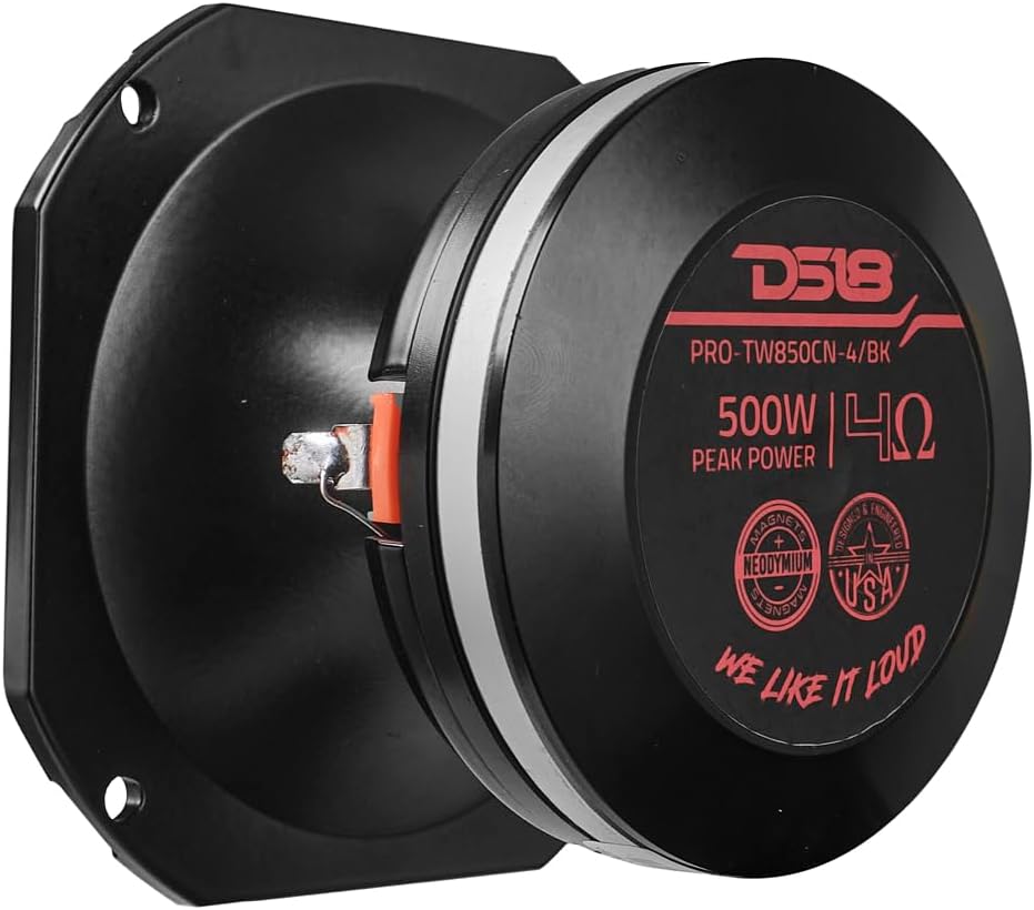 DS18 PRO-TW850CN-4/BK 4" High Compression Hybrid Driver/Tweeter with Neodymium Magnet 1.5" PEI Vc 250 Watts 4-Ohm, Pro Audio, High Frequency