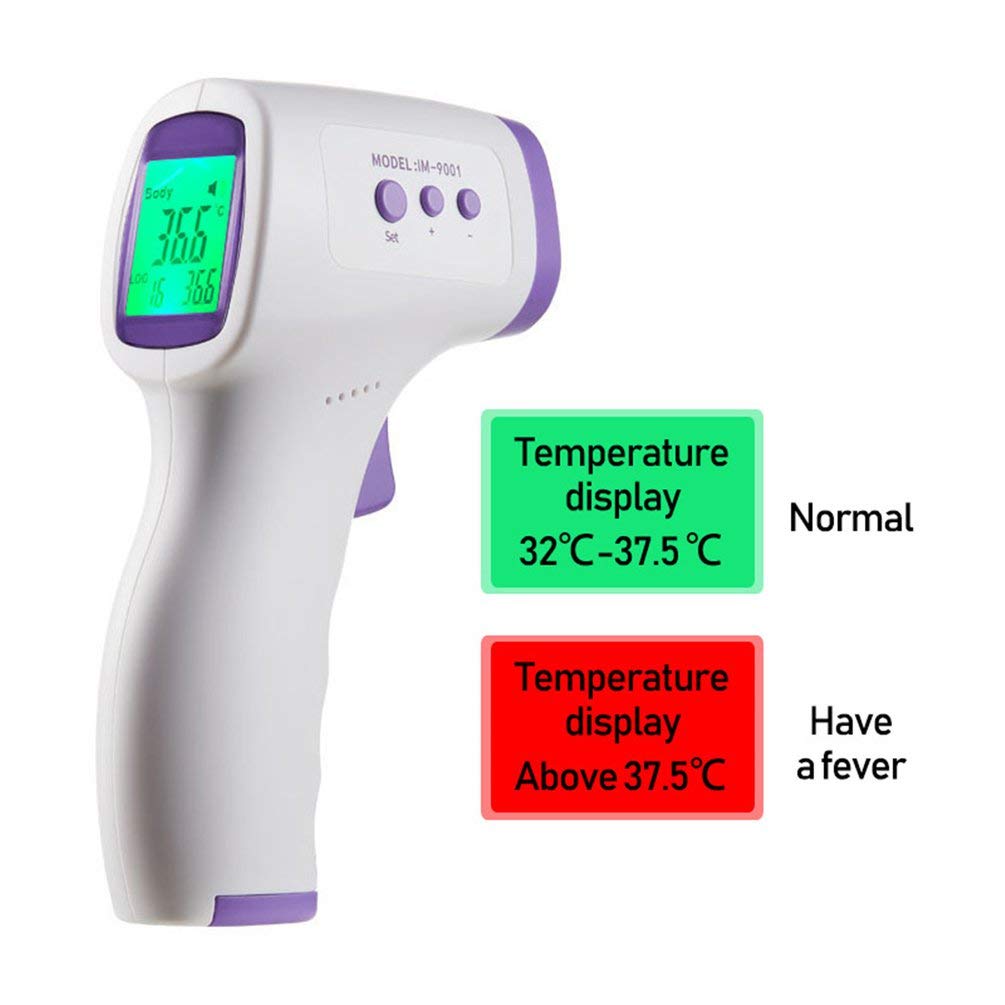 CHOULI Termometro elettronico a infrarossi Frontale per misurazioni della Temperatura Senza Contatto Termometro elettronico per la Temperatura corporea Bianco